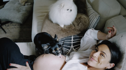 Ana Brenda presenta a su bebé y conmueve con tierno encuentro junto a sus perritas