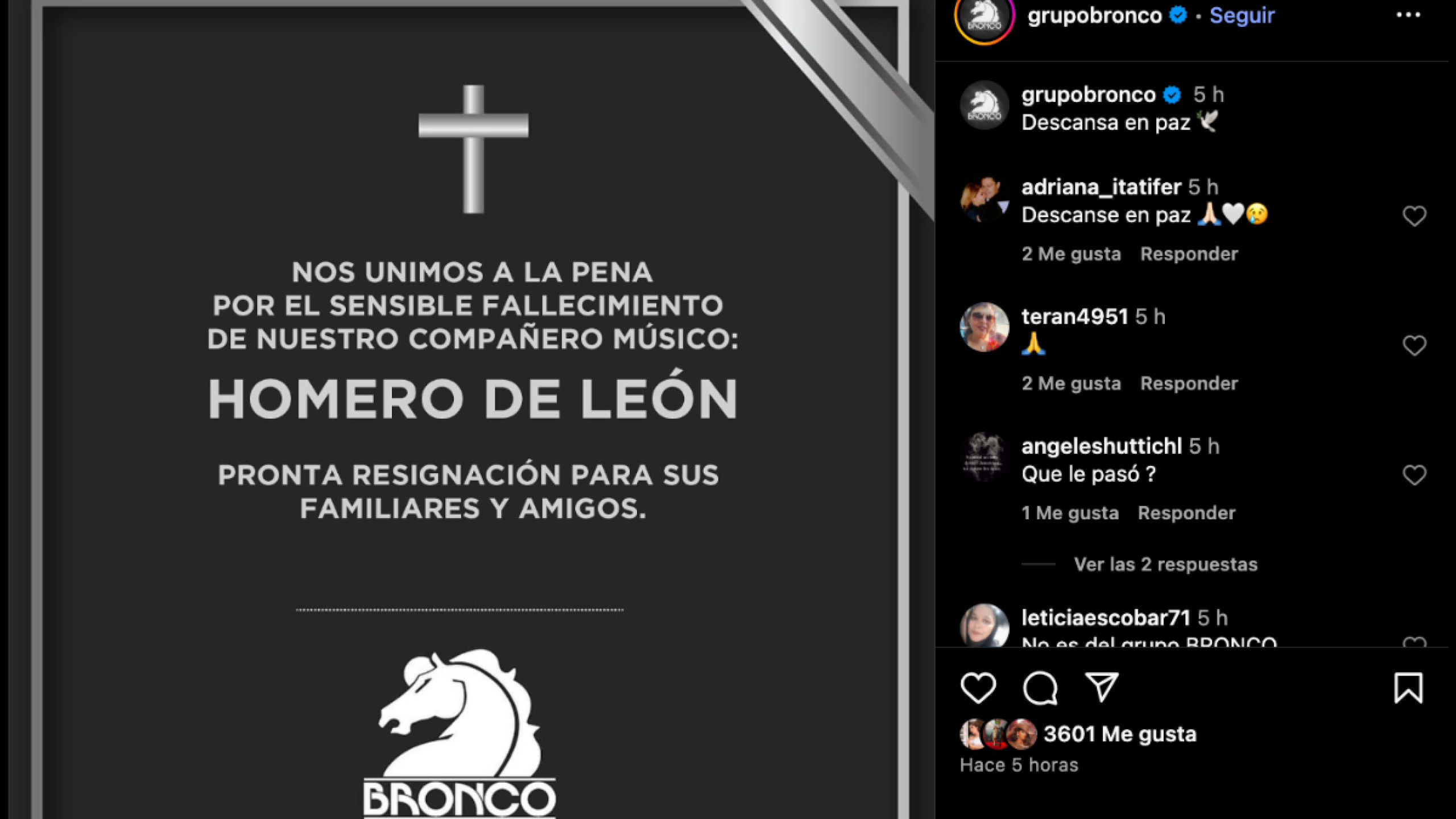 Bronco de luto: se despide entre lágrimas de querido amigo con desgarrador mensaje: “Gracias por dejar huella en la música”