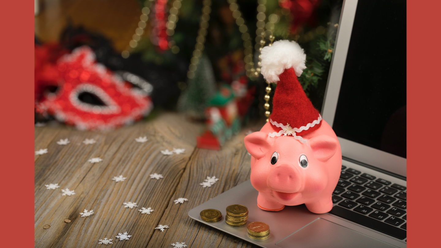 Alcancía cochinito, ahorra en Navidad