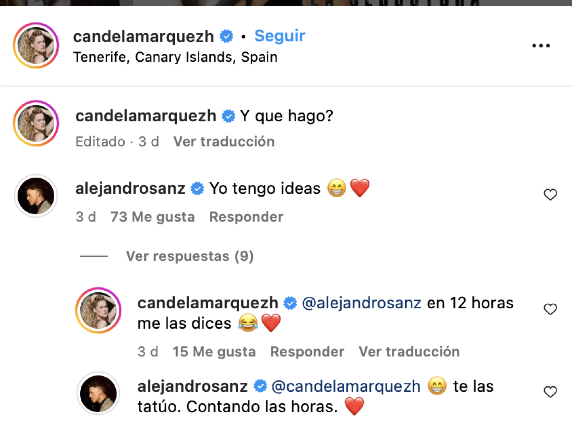 Candela Márquez y Alejandro Sanz